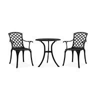 vidaXL 3 Piece Bistro Set Cast Aluminum