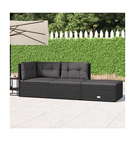 vidaXL Piece Patio Lounge Set with Cushions Poly Rattan