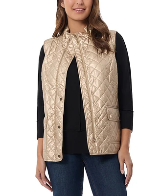 Jones New York Women's Quilted Snap-Closure Vest Jacket