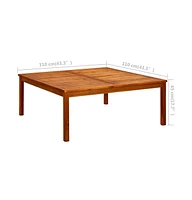 vidaXL Patio Coffee Table 43.3"x43.3"x17.7" Solid Acacia Wood