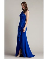 Tadashi Shoji Setta Pleated Cascading Ruffle Gown