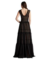 Tadashi Shoji Women's Shiva Tiered Embroidered Tulle Gown