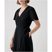 Pact Women's Organic Cotton Cafe Crepe Wrap Dress