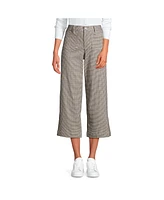 Lands' End Petite Printed Twill High Rise 5 Pocket Wide Leg Crop Pants