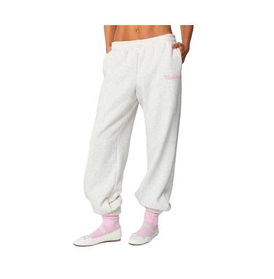 Edikted Women's Sasha Bow Detail Sweatpants - Gray