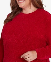 Alfred Dunner Plus Classic Chenille Pullover Sweater