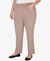 Alfred Dunner Plus Telluride Modern Corduroy Faux Fly Front Average Length Pants