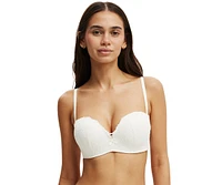 Cotton On Women's Everyday Lace Strapless Push Up 2 Bra