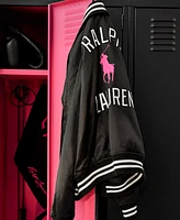 Polo Ralph Lauren Unisex Pink Pony Satin Baseball Jacket