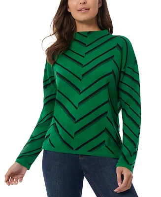 Jones New York Women's Chevron Mock-Neck Sweater