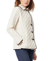 Jones New York Women's Diamond-Quilted Tipped Jacket