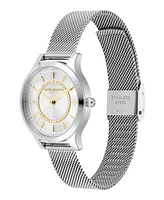 Olivia Burton Women's Wonder Lust Silver-Tone Stainless Steel Mesh Bracelet Watch 30mm