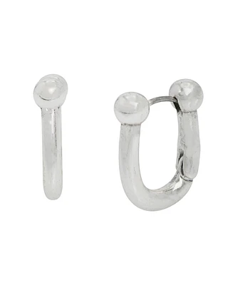 Robert Lee Morris Soho Silver Horseshoe Huggie Hoop Earrings