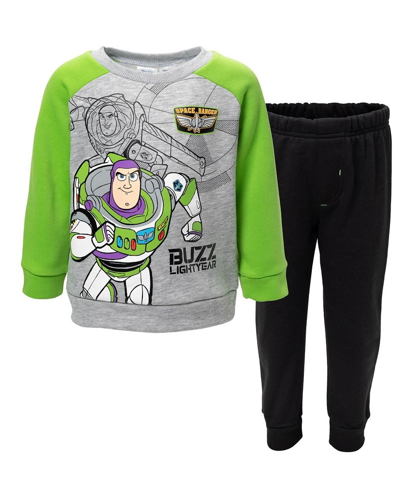 Disney Pixar Toddler Boys Toy Story Buzz Lightyear Fleece Pullover Sweatshirt and Pants Set to