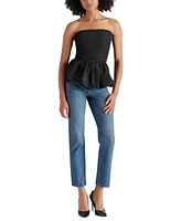 Steve Madden Women's Amari Strapless Bubble-Hem Top