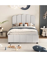 Slickblue Twin Upholstered Bed with 2 Storage Drawers and Wood Slat Support