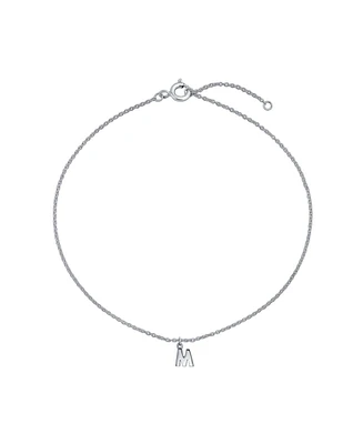 Bling Jewelry Dainty Alphabet Block Letter Anklet Ankle Bracelet Sterling Silver