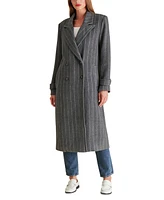 Steve Madden Women's Prince Pinstripe Double-Breasted Coat