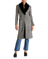 Steve Madden Women's Dienne Faux-Fur-Trim Coat