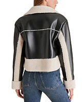 Steve Madden Women's Athen Faux-Shearling Aviator Jacket