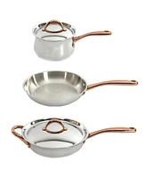 BergHOFF Ouro Gold 5pc 18/10 Stainless Steel Starter Set, Rose Gold Handles