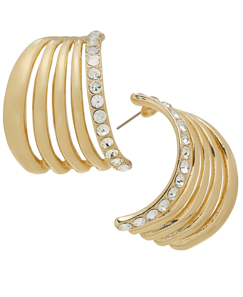 I.n.c. International Concepts Pave Multi-Row Half Hoop Earrings, Created for Macy's