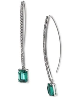 Lauren Ralph Pave & Color Crystal Threader Earrings