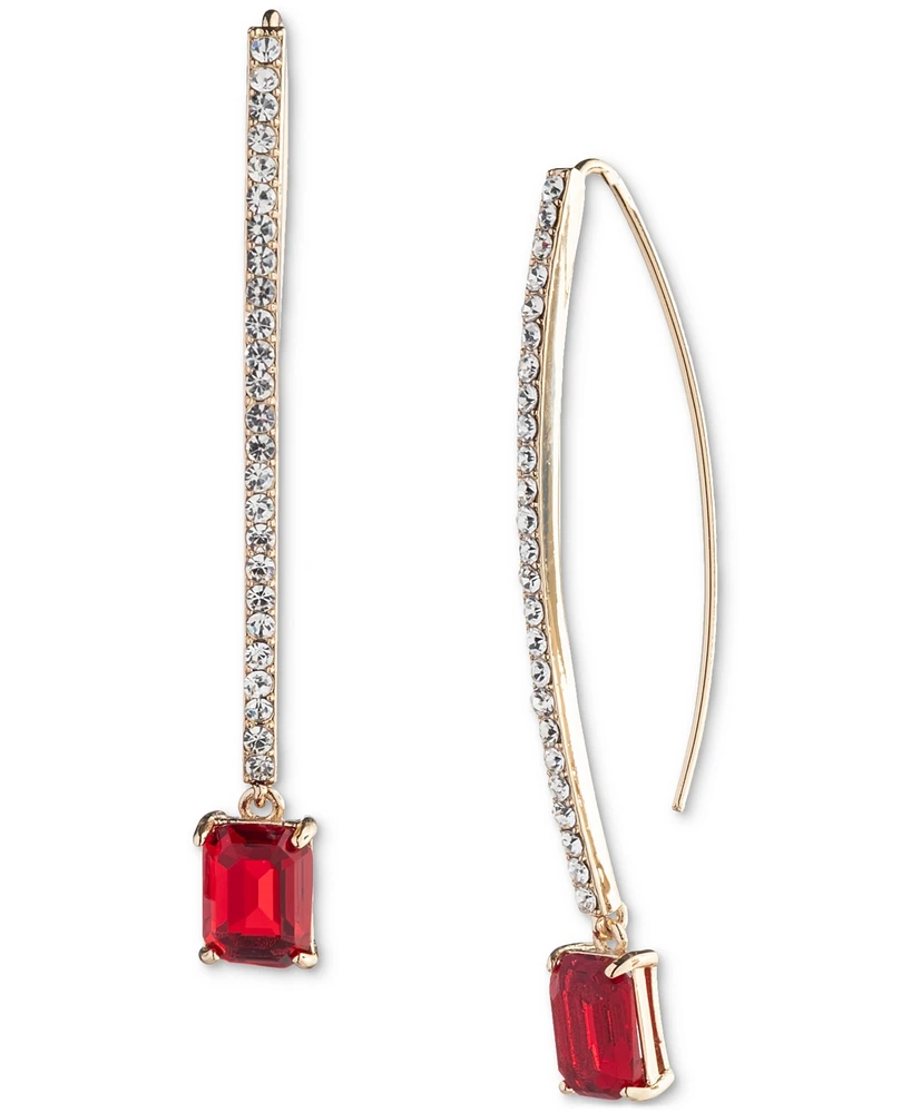 Lauren Ralph Lauren Pave & Color Crystal Threader Earrings