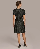 Donna Karan New York Women's Sequined Belted Dress