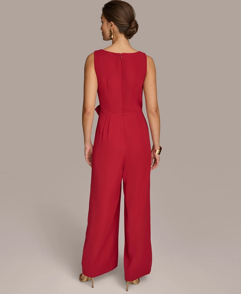 Donna Karan New York Women's Bow-Trim Straight-Leg Jumpsuit