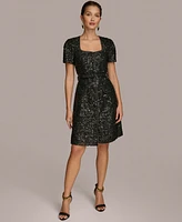 Donna Karan New York Petite Square-Neck Sequinned Dress