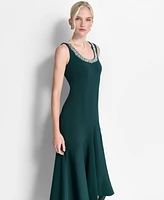 Dkny Women's Rhinestone-Collar Scoop-Neck High-Low Gown