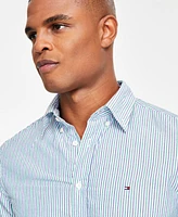 Tommy Hilfiger Men's Regular-Fit Striped Poplin Shirt