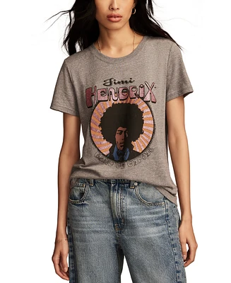 Lucky Brand Women's Hendrix Circle Glitter Classic Graphic T-Shirt