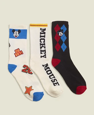 Disney | Macy's Adult Mickey & Friends Varsity Socks 3-Pack Gift Set, Created for