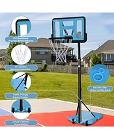 Slickblue Outdoor Height Adjustable Basketball Hoop for Kids and Adults