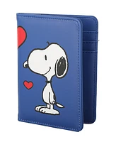 Peanuts Snoopy Blue Heart Woodstock Passport Holder