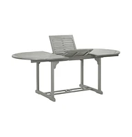 vidaXL Patio Table Gray 78.7" x 39.4" x 29.5" Solid Acacia Wood