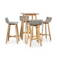 vidaXL 5 Piece Patio Dining Set Solid Acacia Wood