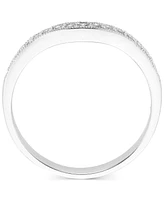 Diamond Milgrain Beaded Contour Band (1/5 ct. t.w.) in 14k White Gold