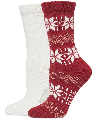 Hue Women's Nordic Snowflake Boot Socks, Pack of 2