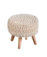 Anaya Home Natural Boucle Handwoven Foot Stool