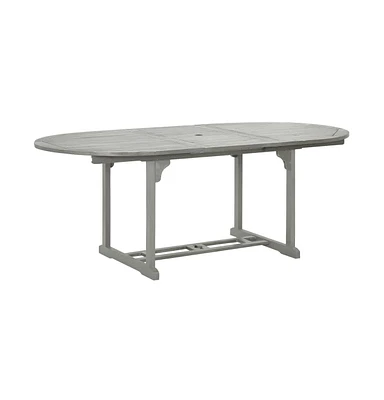 vidaXL Patio Table Gray 78.7"x39.4"x29.5" Solid Acacia Wood