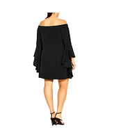 City Chic Women's Romantic Sleeve Dress