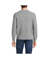 Lands' End Men's Long Sleeve Washable Merino Wool V Neck Sweater