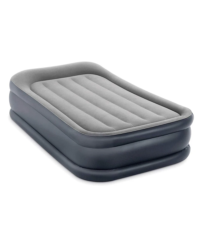 Intex Dura Beam Deluxe Pillow Raised Air Mattress Bed with Built In Pump