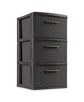 Sterilite 3 Drawer Decorative Plastic Weave Storage Tower, 2