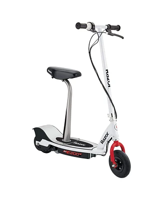 Razor E200S Seated Electric 12 Mph Scooter w/ Twist Grip Throttle & Brake, White