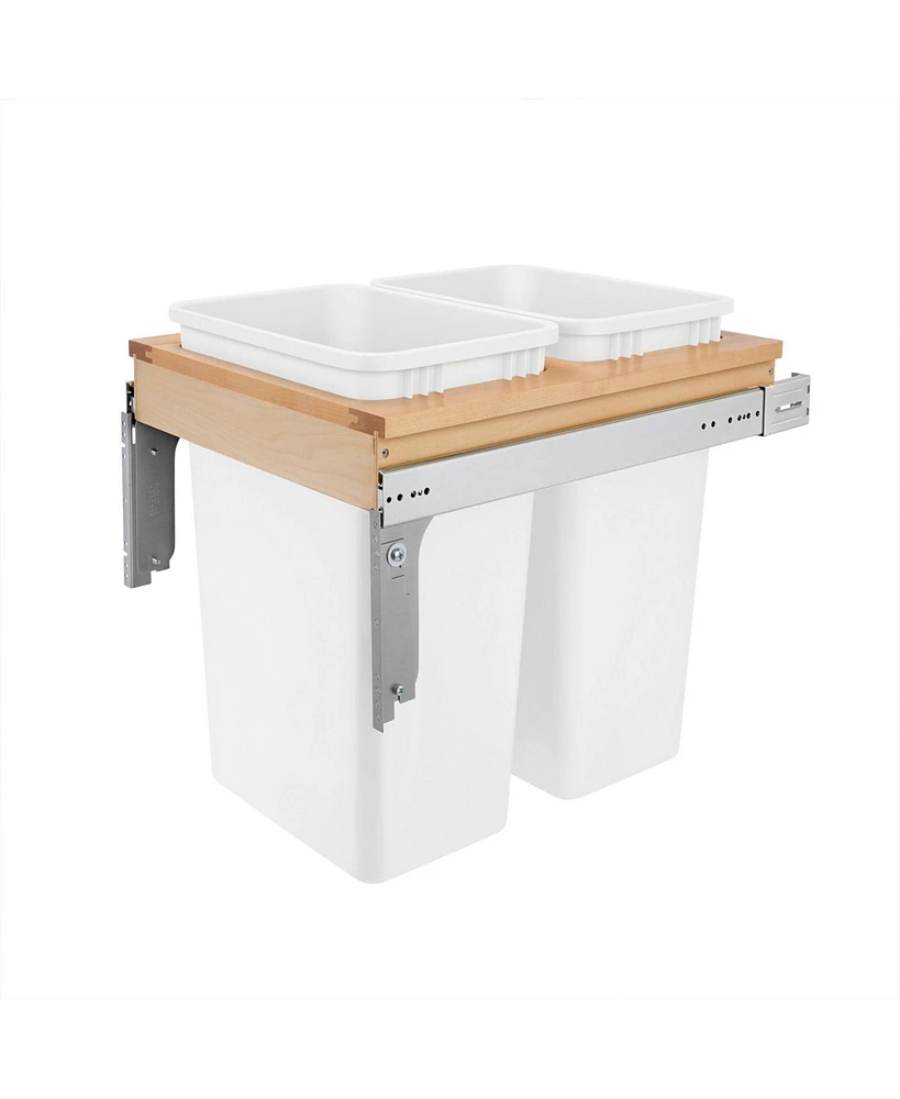 Rev-a-Shelf Double Pullout Top Mount Trash Can qt., White