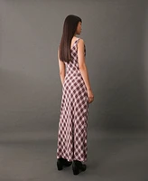 Mango Women's Check-Print Midi-Dress